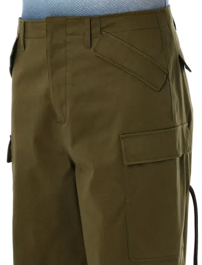 Shop Msgm Cargo Pants In Military Green