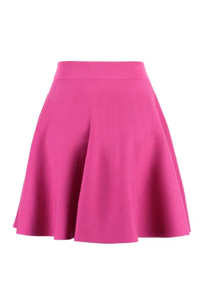 Shop Nina Ricci Knitted Mini Skirt In Fuchsia