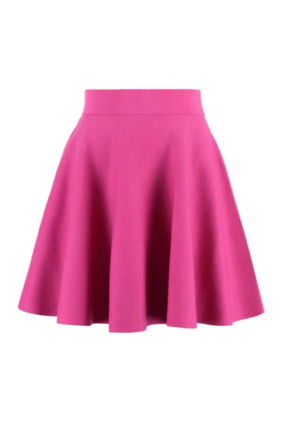 Shop Nina Ricci Knitted Mini Skirt In Fuchsia