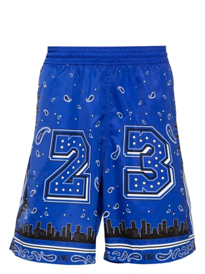 Shop Off-white Bandana Print Beach Boxer Shorts Clothing In Blue
