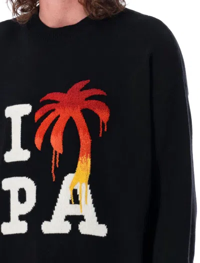 Shop Palm Angels "i Love Pa" Sweater In Black