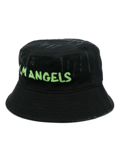Shop Palm Angels Bucket Hat Spray Effect Accessories In Black