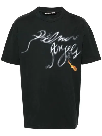 Shop Palm Angels Foggy Pa T-shirt Clothing In Black