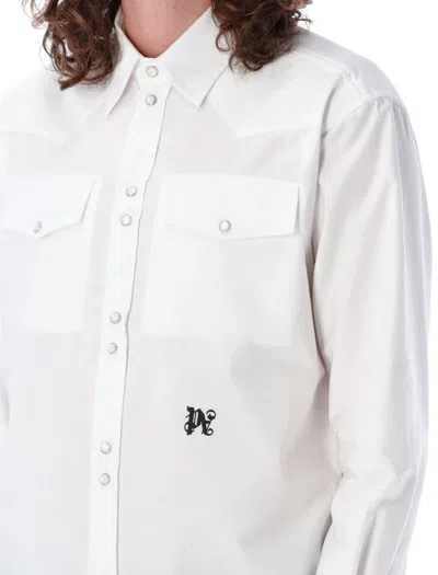 Shop Palm Angels Monogram Shirt In White