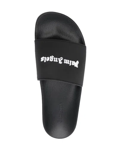 Shop Palm Angels Rubber Sandals Shoes In Black
