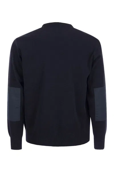 Shop Paul & Shark Wool Crew Neck With Iconic Badge In Navy