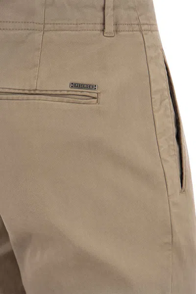 Peserico Men's Cotton And Silk Trousers In Beige