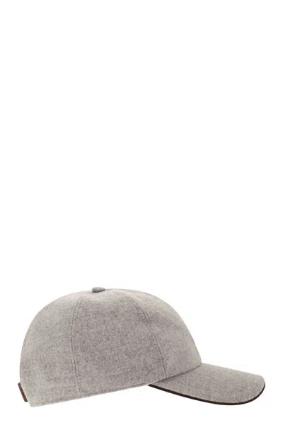 Shop Peserico Wool Blend Baseball Cap In Grey