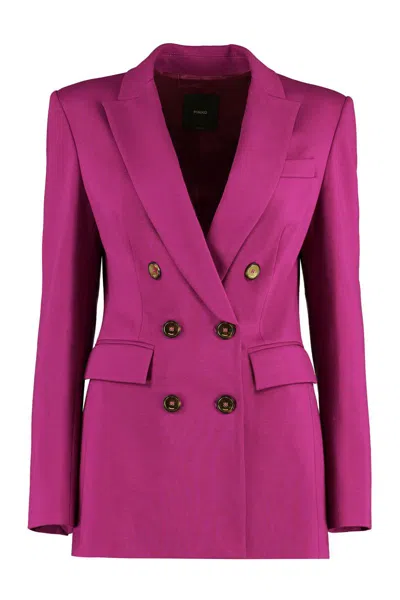 Shop Pinko Glorioso Double Breasted Blazer In Purple