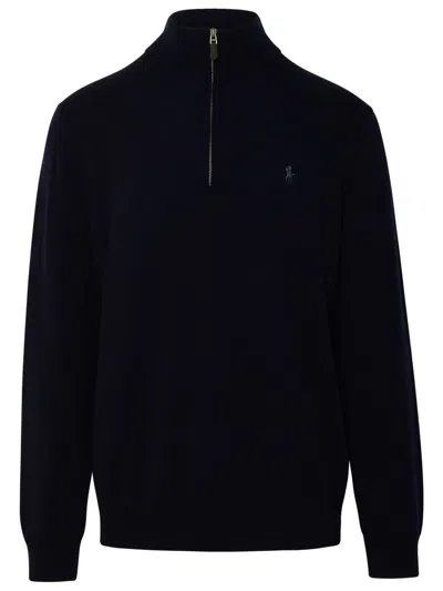 Shop Polo Ralph Lauren Blue Wool Sweater In Navy