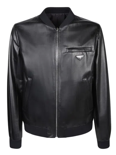 Shop Prada Jackets In Black