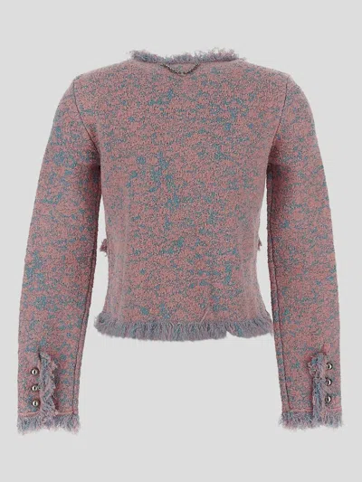 Shop Rabanne Sweaters In Tweedlurexrose