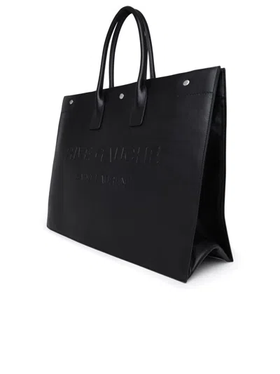 Shop Saint Laurent Black Leather Gauche Bank Bag