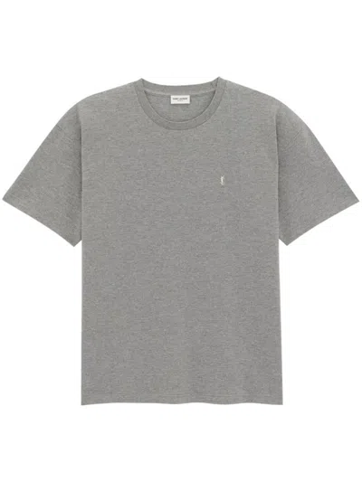 Shop Saint Laurent Cassandre T-shirt Clothing In Grey