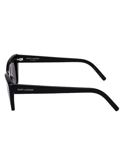 Shop Saint Laurent Eyewear Sunglasses In 001 Black Black Grey