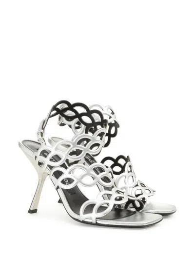 Shop Sergio Rossi Sr Mermaid Sandals Shoes In Grey