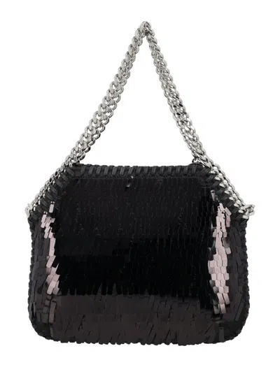 Shop Stella Mccartney Falabella Degrade Sequin Mini Shoulder Bag In Black