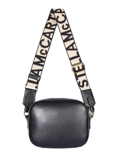 Shop Stella Mccartney Mini Camera Bag With Logo In Black