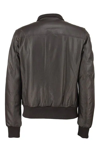 Shop Stewart Nuvola Etere Drowne-slim - Genuine Lambskin Jacket In Dark Brown