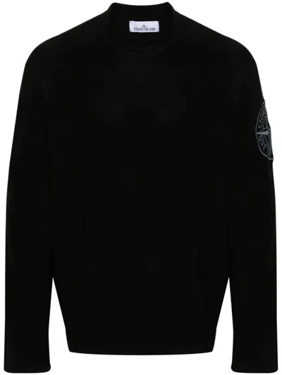 Shop Stone Island Crewneck Sweater Clothing In Black