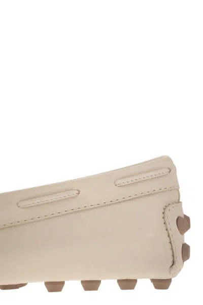Shop Tod's Bubble Leather Grommet In Cream