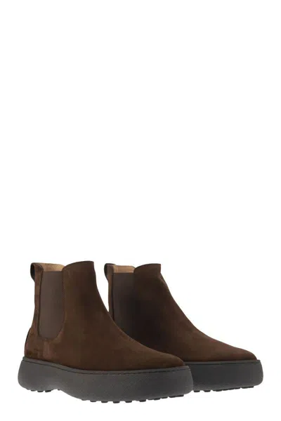 Shop Tod's Chelsea Boot  W. G. In Suede Leather In Brown