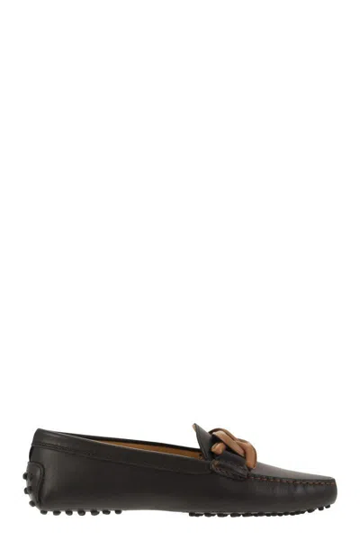 Tod's Kate Commino Chain-link Driving Shoes In Black