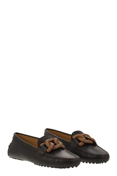 Tod's Kate Commino Chain-link Driving Shoes In Black