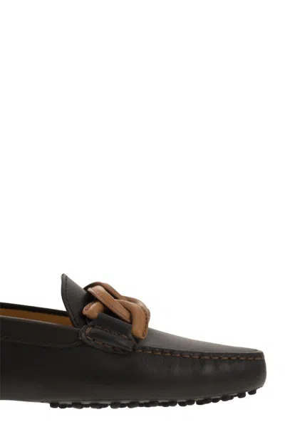 Tod's Kate Commino Chain-link Driving Shoes In Black