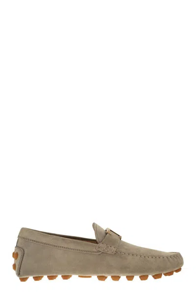 Shop Tod's Rubber Bubble T Timeless In Suede Leather In Turtledove