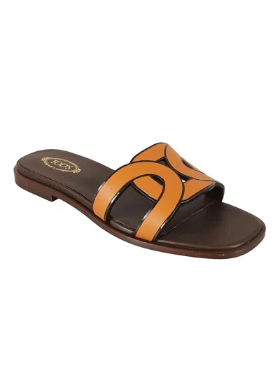 Shop Tod's Sandals In Ocra Medio