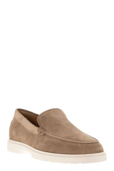 Shop Tod's Suede Slipper Moccasin In Sand