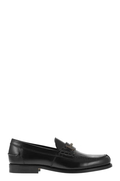 Shop Tod's Timeless Leather Loafer T In Black