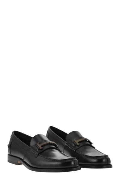 Shop Tod's Timeless Leather Loafer T In Black