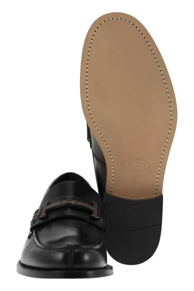 Shop Tod's Timeless Leather Loafer T In Black