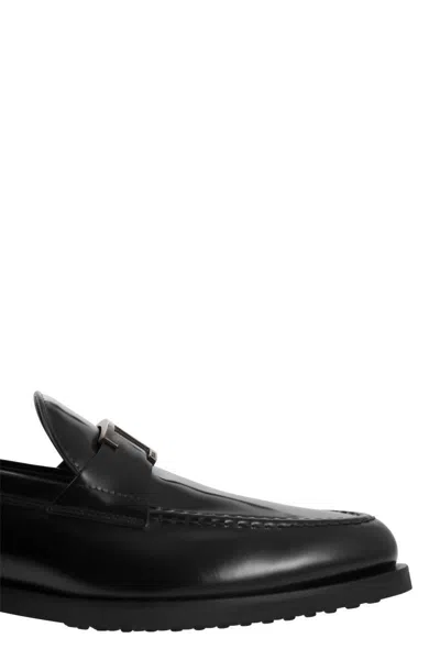 Shop Tod's Timeless Leather Loafer T In Black