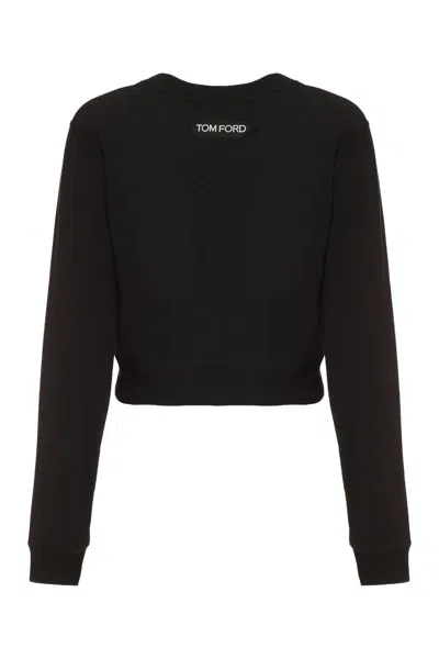 Shop Tom Ford Cotton Crew-neck Sweatshirt In Black