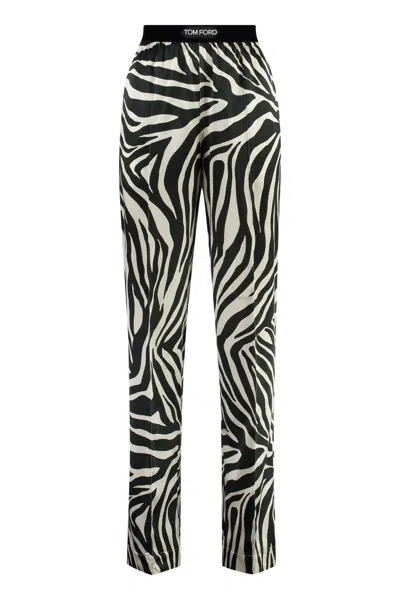 Shop Tom Ford Printed Silk Pants In Animalier