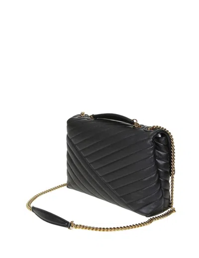 Shop Tory Burch Shoulder Bag In Quilted Leather In Black