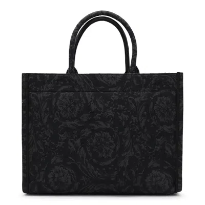 Shop Versace Bags In Black+black--gold