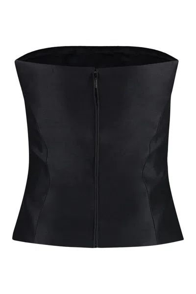 Shop Versace Corset Top In Black