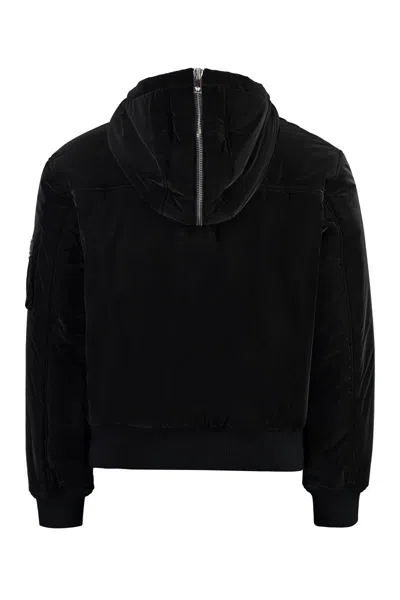 Versace Men's Hooded Nylon Jacket In Black