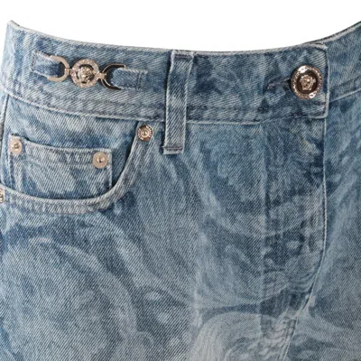Shop Versace Shorts In Medium Blue