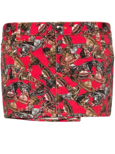 Shop Vivienne Westwood Crazy Orb Miniskirt Clothing In Red