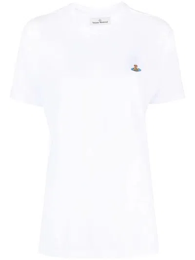 Shop Vivienne Westwood Multicolor Orb T-shirt Clothing In White
