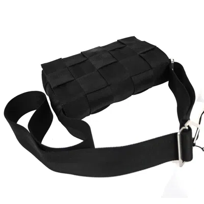 Shop Bottega Veneta Cassette Black Canvas Shoulder Bag ()