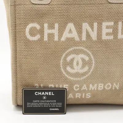Pre-owned Chanel Deauville Camel Canvas Tote Bag ()