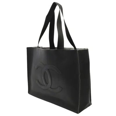 Pre-owned Chanel Shopping Black Rubber Tote Bag ()