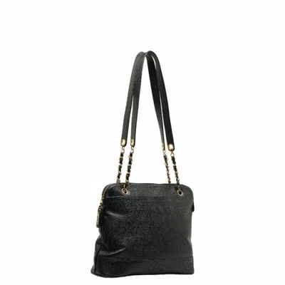Pre-owned Chanel Triple Coco Black Leather Shoulder Bag ()