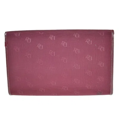 Shop Dior Oblique Burgundy Canvas Shoulder Bag ()